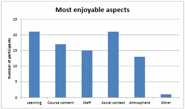 Figure 4: Most enjoyable aspects of being a student